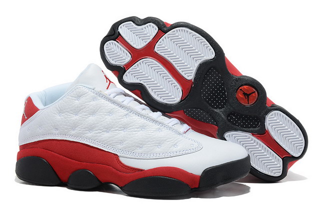 Nike Air Jordan 13 XIII Retro Low Mens Shoes White/ Silver / Red / Black