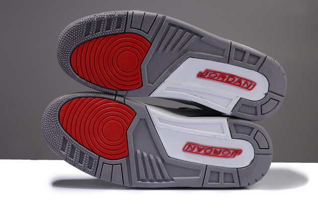 Nike Air Jordan 3 Retro Mens Shoes White / Fire Red / Cement Grey / Black