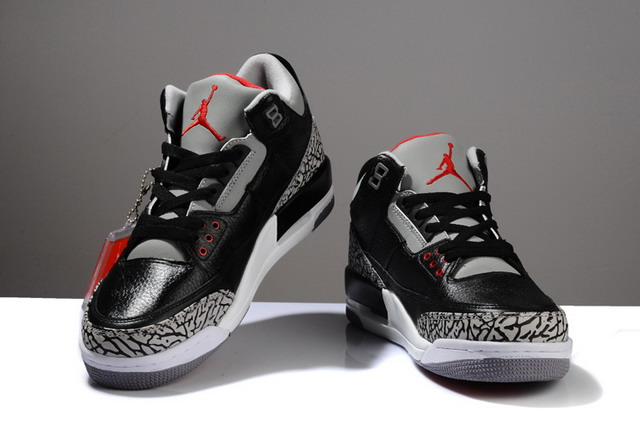Nike Air Jordan 3 III Retro Mens Shoes Black / Varsity Red / Cement Grey