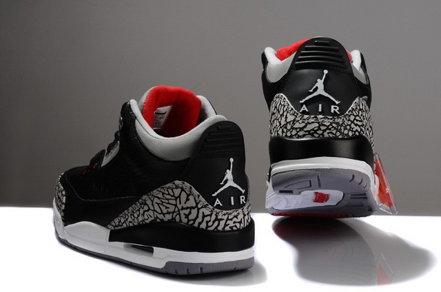 Nike Air Jordan 3 III Retro Mens Shoes Black / Varsity Red / Cement Grey