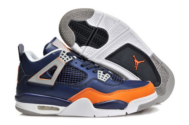 Nike Air Jordan 4 Retro Mens Shoes Blue / Orange / White