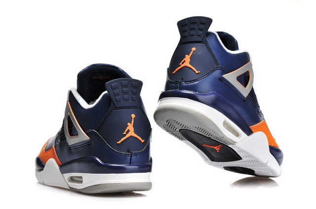 Nike Air Jordan 4 Retro Mens Shoes Blue / Orange / White