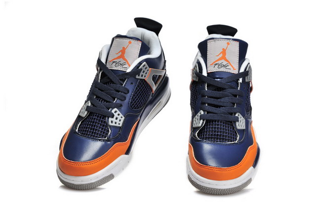 Nike Air Jordan 4 Retro Mens Shoes Blue / Orange / White