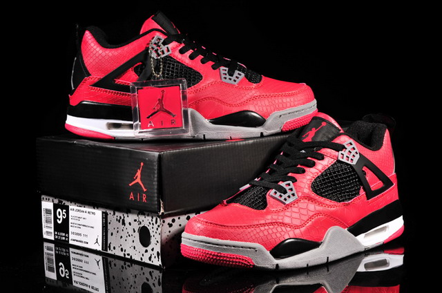 Nike Air Jordan 4 Retro Mens Shoes Red / Black / Grey