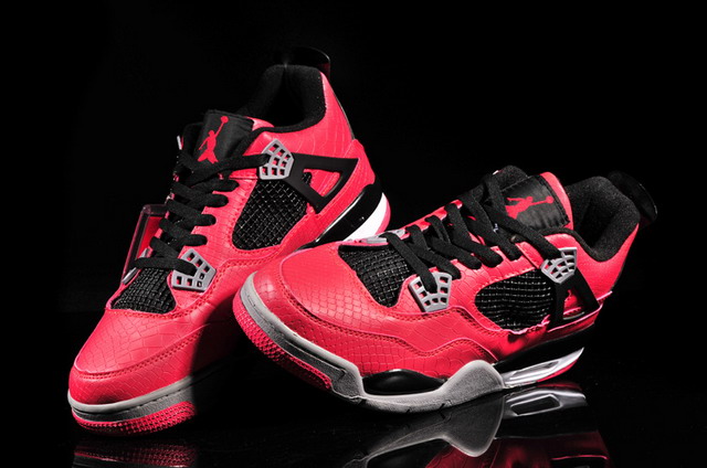 Nike Air Jordan 4 Retro Mens Shoes Red / Black / Grey