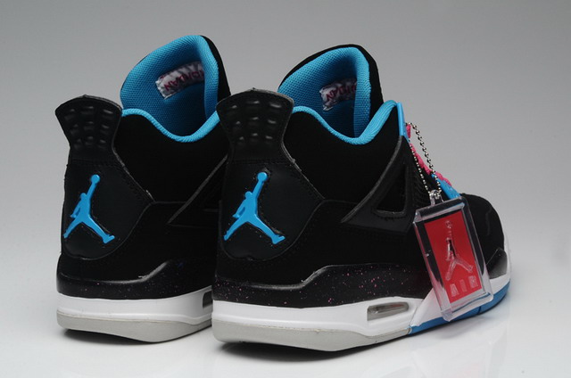 Nike Air Jordan 4 IV Retro Mens Shoes Black / Vivid Pink / Blue White