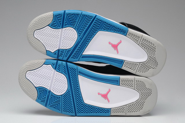 Nike Air Jordan 4 IV Retro Mens Shoes Black / Vivid Pink / Blue White