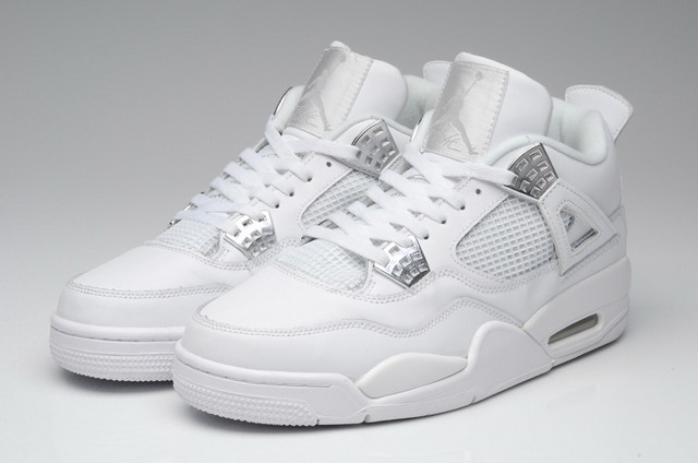 Nike Air Jordan 4 IV Retro Mens Shoes Anniversary White / Metallic Silver