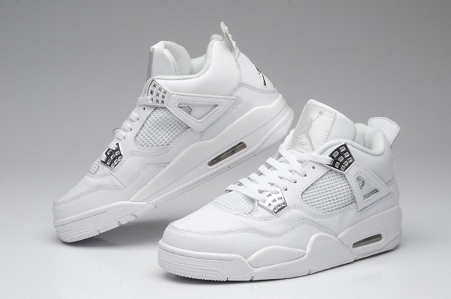 Nike Air Jordan 4 IV Retro Mens Shoes Anniversary White / Metallic Silver