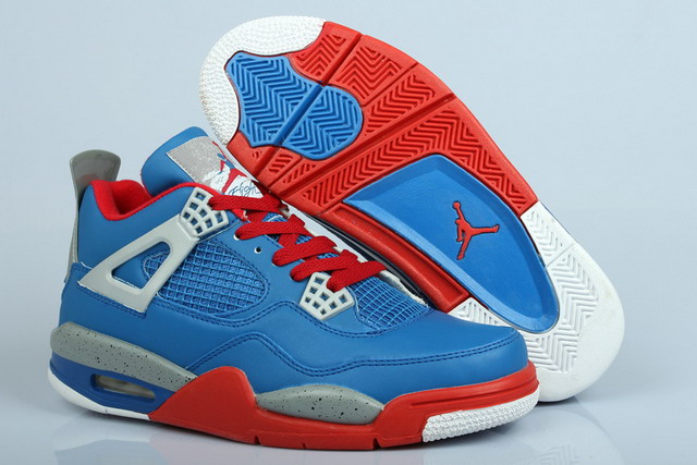 Nike Air Jordan 4 IV Retro Mens Shoes Blue / Red / Grey
