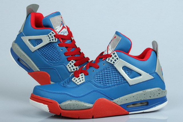 Nike Air Jordan 4 IV Retro Mens Shoes Blue / Red / Grey