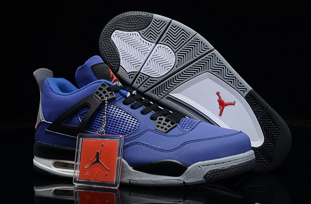 Nike Air Jordan 4 Retro Mens Shoes Royal Blue / Black / Grey