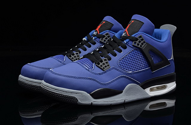 Nike Air Jordan 4 Retro Mens Shoes Royal Blue / Black / Grey