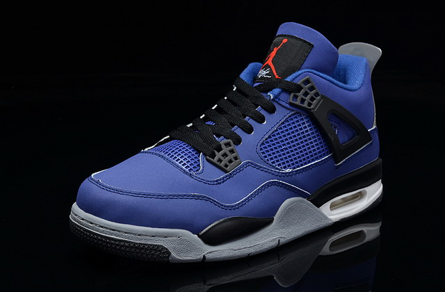 Nike Air Jordan 4 Retro Mens Shoes Royal Blue / Black / Grey
