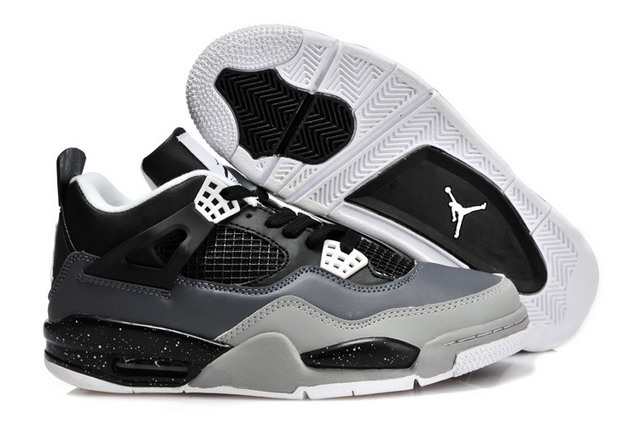 Nike Air Jordan 4 Retro Mens Shoes Black / Grey / White