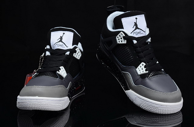 Nike Air Jordan 4 Retro Mens Shoes Black / Grey / White