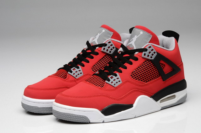 Nike Air Jordan 4 Retro Toro Bravo Mens Shoes Fire Red / White / Black Grey