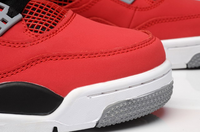 Nike Air Jordan 4 Retro Toro Bravo Mens Shoes Fire Red / White / Black Grey