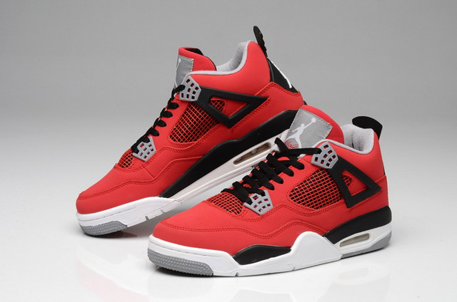 Nike Air Jordan 4 Retro Toro Bravo Mens Shoes Fire Red / White / Black Grey