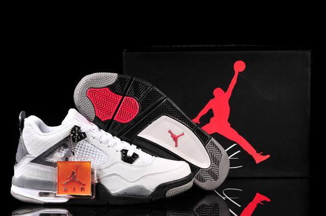 Nike Air Jordan 4 IV Retro Mens Shoes White / Black / Cement Grey