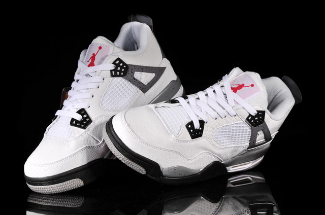 Nike Air Jordan 4 IV Retro Mens Shoes White / Black / Cement Grey