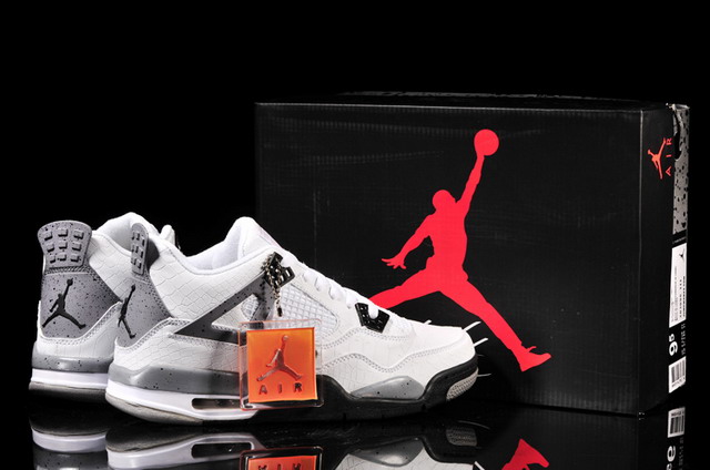 Nike Air Jordan 4 IV Retro Mens Shoes White / Black / Cement Grey