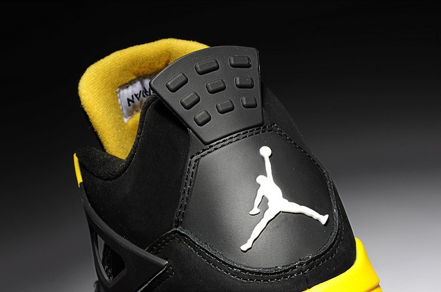 Nike Air Jordan 4 Retro Mens Shoes Black / White-tour Yellow