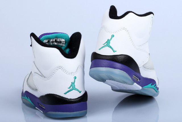Nike Air Jordan 5 V Retro LS Mens Shoes White / Emerald Green / Grape Ice