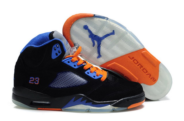 Nike Air Jordan 5 V Retro Mens Shoes Black / Blue / Orange