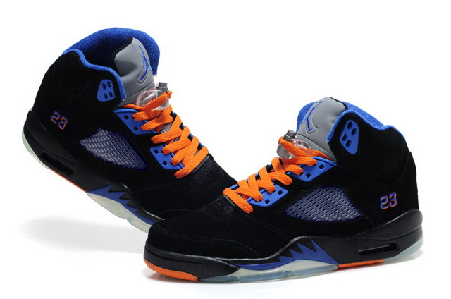 Nike Air Jordan 5 V Retro Mens Shoes Black / Blue / Orange