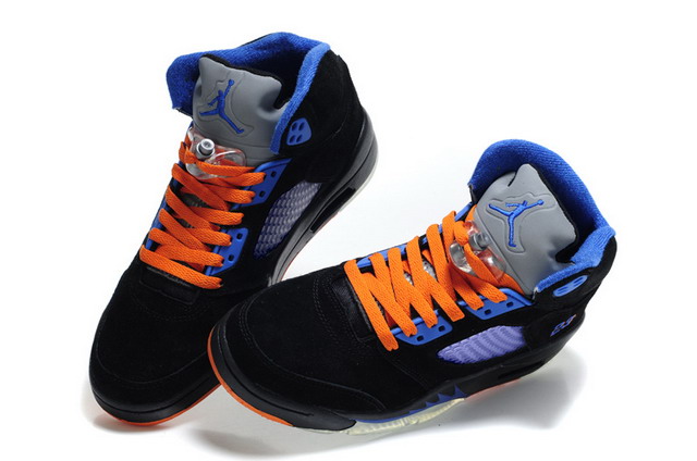 Nike Air Jordan 5 V Retro Mens Shoes Black / Blue / Orange