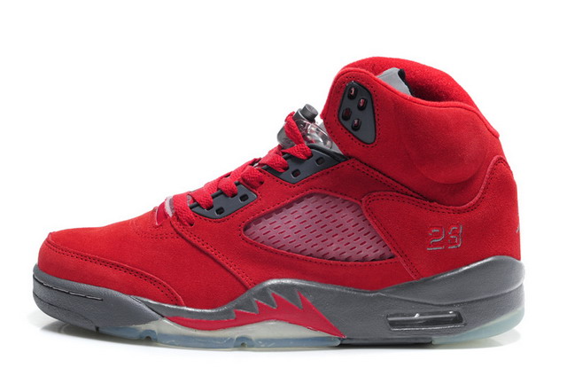 Nike Air Jordan 5 V Retro Mens Shoes Varsity Red / Cool Grey