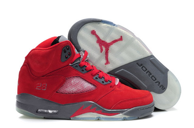 Nike Air Jordan 5 V Retro Mens Shoes Varsity Red / Cool Grey