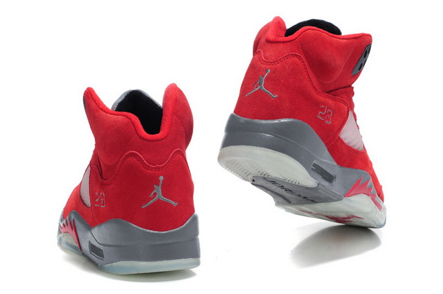 Nike Air Jordan 5 V Retro Mens Shoes Varsity Red / Cool Grey