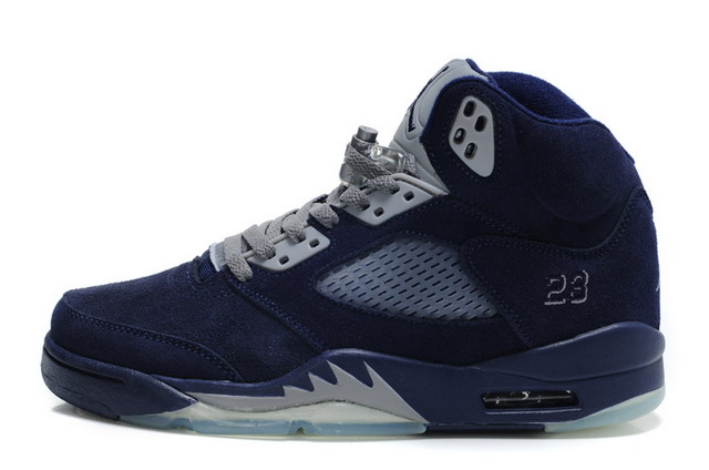 Nike Air Jordan 5 V Retro Mens Shoes Navy / Grey