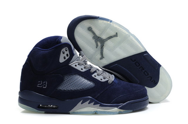 Nike Air Jordan 5 V Retro Mens Shoes Navy / Grey
