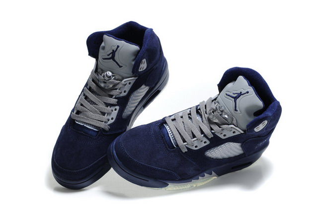 Nike Air Jordan 5 V Retro Mens Shoes Navy / Grey