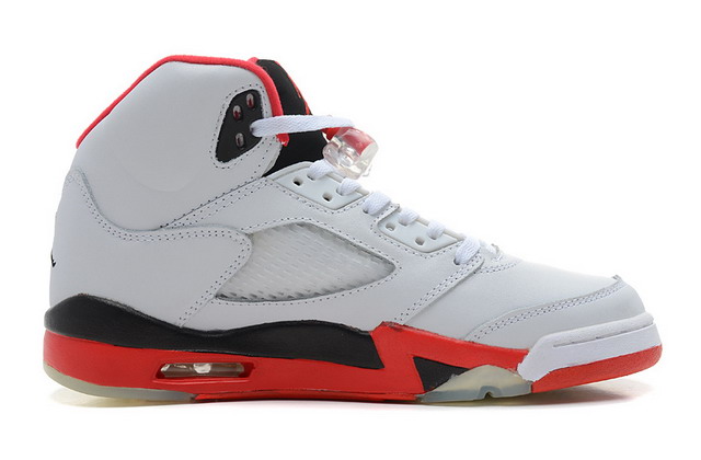 Nike Air Jordan 5 V Retro Mens Shoes White / Fire Red / Black