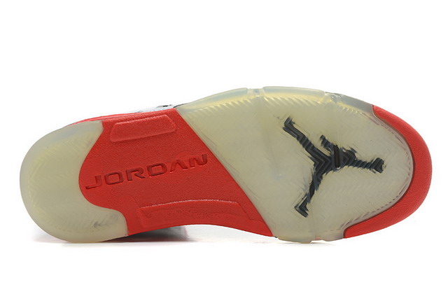 Nike Air Jordan 5 V Retro Mens Shoes White / Fire Red / Black