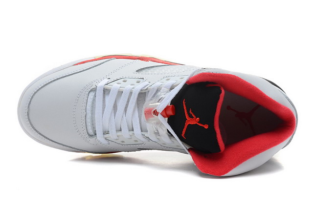 Nike Air Jordan 5 V Retro Mens Shoes White / Fire Red / Black