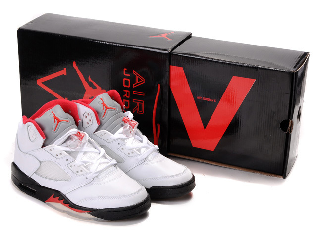 Nike Air Jordan 5 V Retro Olympic Mens Shoes White / Varsity Red / Midnight Navy