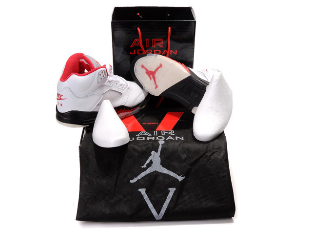Nike Air Jordan 5 V Retro Olympic Mens Shoes White / Varsity Red / Midnight Navy