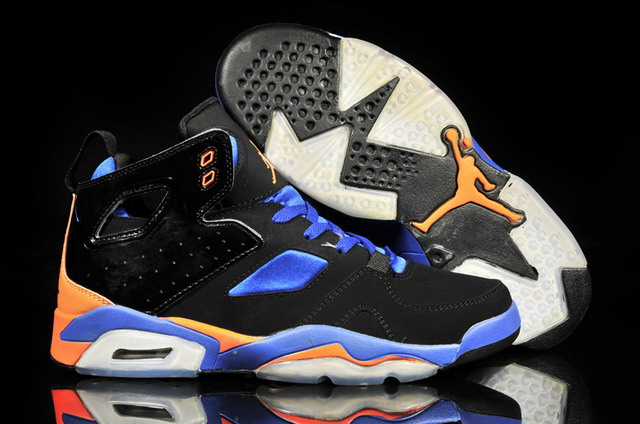 Nike Air Jordan 6 VI Retro Mens Shoes Black / Royal Blue / Orange