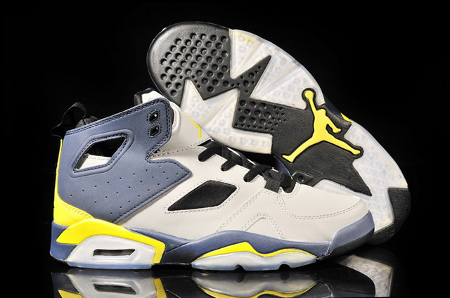 Nike Air Jordan 6 VI Retro Mens Shoes White / Navy / Yellow