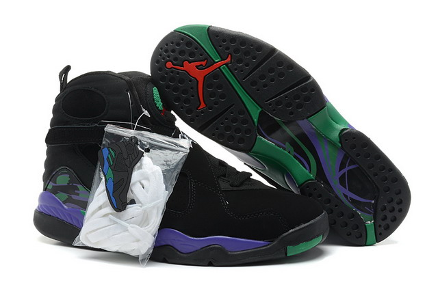 Nike Air Jordan 8 Retro Aqua Mens Shoes Black / Dark Concord / Anthracite / Green
