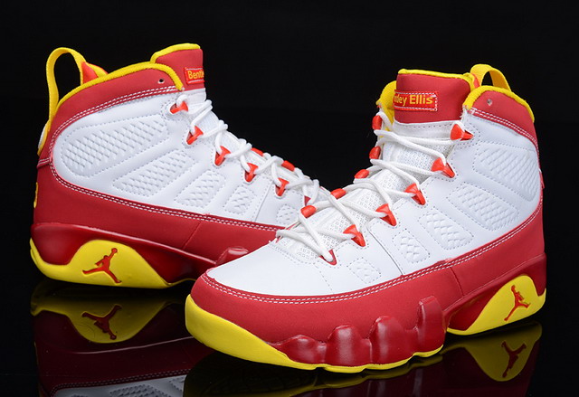 Nike Air Jordan 9 IX Retro Bentley Crawfish Ellis Mens Shoes White / Dark Cayenne / University Gold