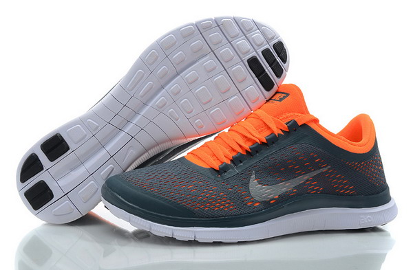 Nike Free Run 3.0 V5 Mens Running Shoes Navy Grey Orange
