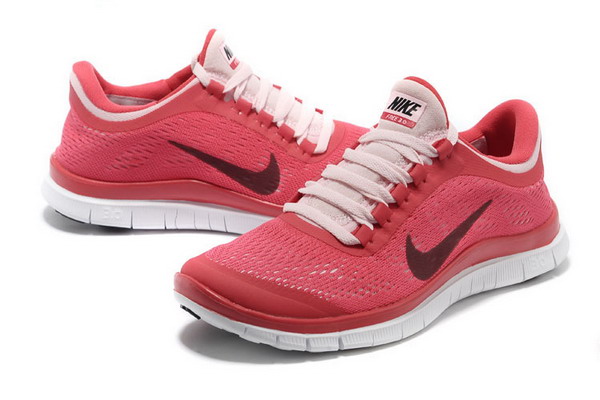 Nike Free Run 3.0 V5 Womens Running Shoes Gym Red / Pink / Black / White