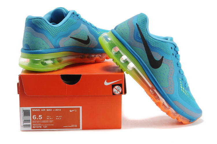 Nike Air Max 2014 First Look Womens Shoes Blue / Orange / Green