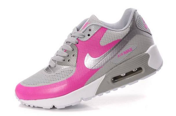 Nike Air Max 90 Hyperfuse Womens White/Metallic Silver-Pink-Grey